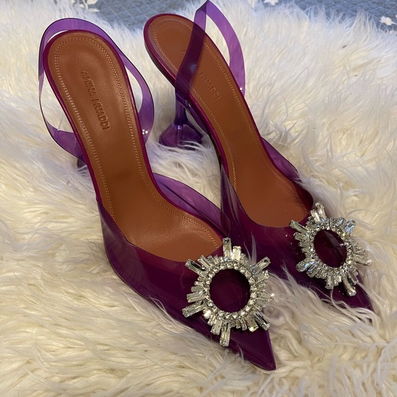 Amina Muaddi Begum Glass purple Size 39.5 - Picture 3 of 7